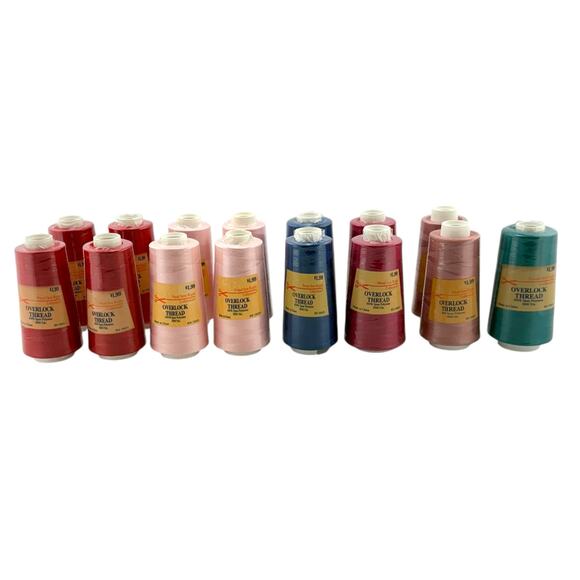 Overlock Serger Thread 15 Cones 3000 Yards Ea New Assorted Colors Polyester - Picture 1 of 7